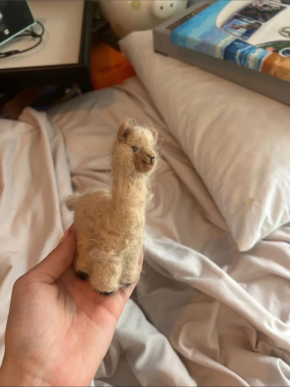 Handmade Cream Alpaca Felt Toy for Small Pets